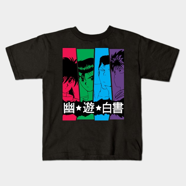 Yu Yu Hakusho Spirit Team Anime Fanart Kids T-Shirt by Planet of Tees